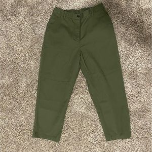 Green Cropped Dress Trousers